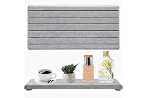 ETONSUNNY 2pcs Posavasos Diatomita Absorbentes de Agua, Piedra Absorbente de Agua para Fregadero Almohadilla Hogar Moderno, Bandeja Secado Rápido para Baño(Gris Oscuro)