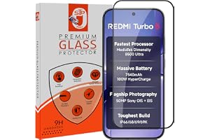 STP FEEL® Premium Tempered Glass Screen Protector Guard Compatible For Redmi Turbo 5 5G (6.59 Inch, Pack of 1) | Edge to Edge Coverage With Easy to installation kit for Smartphone