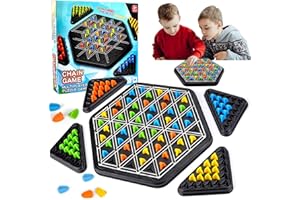 JADYON Dreieck Spiel Mit Gummi, Triggle Spiel, Triggle Gummibänder Brettspiele, Ketten Dreieck Schachspiel, Brettspiele Dreieck Interaktives Steckspiel, Ideal für Familientreffen von Kindern Erwachsenen