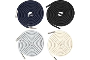 DORART HOME Cordon de Rechange pour Sweat à Capuche, 4pcs Ficelle de Serrage Universel 140 cm Bout en Cuivre Cordon Remplacement pour Vestes Sweat Shirts Shorts Pantalons Sport Jogging Beige Gris Noir Bleu Foncé