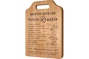 Gleevara Cadeau Retraite Femme Homme, Planche à Découper en Bambou Raffinée, Cadeau Retraite Femme Unique, Cadeaux Retraite pour Enseignants, Infirmières