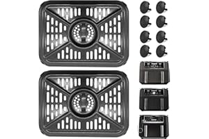 GWYXC Air Fryer Grill Pan for Ninja Foodi AF400UK 9.5L 6 in 1 DualZone 2 Drawers Air Fryer, Replacement Air Fryer Crisper Plate Grill Plate Tray Accessories, Dishwasher Safe