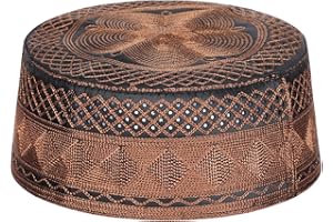 IBLUELOVER Bonnet Musulman Chapeau Islamique Homme Broderie Bonnet de Prière Chapeau Namaz Kufi Coton Casquette Calotte Traditionnel Arabe Chapeau Rond pour Eid Ramadan Prier Eid Cadeau Chapeau d'été