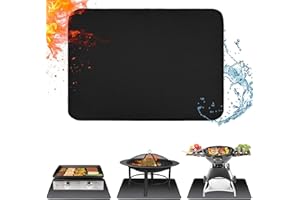 ROCKY&CHAO Tappetino ignifugo 79 x 61 cm 3 strati Resistente al Fuoco Parascintille per Camino a Legna Tappeto protezione per il pavimento per stufa, camino, barbecue e griglia