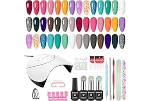 VANREESA Kit Semipermanente Unghie con U V/LED Lampada 21 Coloris Kit Smalto Semipermanente Unghie con Matt Top Base Coat Regali per Principianti