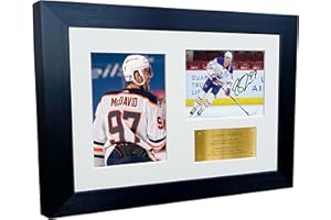 Kitbags & Lockers Cadre photo A4 avec autographe de Connor McDavid Edmonton Oilers NHL 30,5 x 20,3 cm