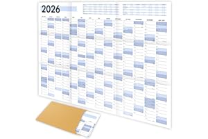 ERIK ANDERSON XXL Wall Calendar 2026 Large (90 x 60 cm) - Year Planner 2026 Landscape as Calendar for the Wall - Annual Calendar for 14 Months with Holiday Overview - Calendar Folded for the Office