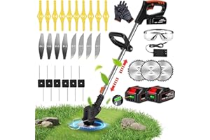 KEJSNDXC Cordless Grass Trimmer, Telescopic Electric Weed Wacker,Electric Garden Strimmer Grass Cutter for Lawn Edger Pruning Weed,Lightweight Lawn Mower,Suitable for Garden Lawn shrub