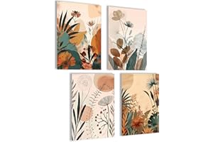 MOJOLIVING Ensemble d'images bohémiennes - Ensemble de posters - Décoration murale bohème - Images abstraites - Poster esthétique - Poster de yoga - Tableaux muraux pour salon - Poster floral