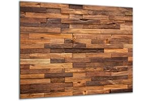 TMK ARTDEKO TMK - Placa protectora de vitrocerámica 60 x 52 cm 1 pieza cocina eléctrica universal para inducción protección contra salpicaduras tabla de cortar de vidrio templado como decoración, madera