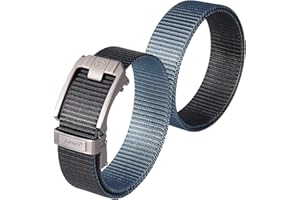 JUKMO Reversible Ratchet Belt, Nylon Web Tactical Work Belt with Automatic Slide Buckle