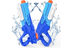 KIZTOYS&1 Kiztoys Wasserpistole Spielzeug für Kinder und Erwachsene 2 Stücks 600 ML Wasserpistolen mit 8-10 m ReichweiteSchießt mit großer Reichweite für den Strand Urlaub Pool Partys und Aktivitäten im Freien