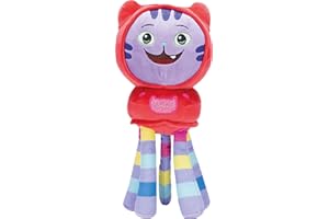 Schmidt Spiele 42789 Gabbys Dollhouse DJ Herbe à Chat, en Peluche, 28 cm, Noir