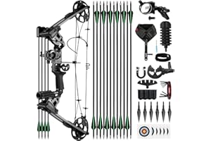 NorthSpoor Compound Bow and Arrow Set, Adjustable Hunting Compound Bow Set Drawing Weight 0-70lbs, 320fps with Complete Accessories, Suitable for Adults, Teenagers, Beginners, Outdoor Shooting
