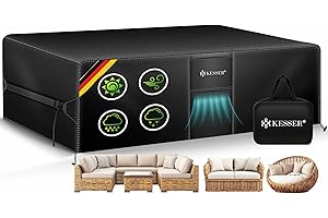 ‎KESSER KESSER® Gartenmöbel Abdeckung 180cm x 120cm x 74cm | Abdeckplane winddicht winterfest wasserdicht für Gartentische 420D Oxford Schutzhülle für Terrassenmöbel | UV- & Regenschutz mit Belüftungsöffnung