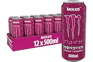Monster Energy MIXXD Punch, Bebida Energética - Pack 12 latas de 500 ml