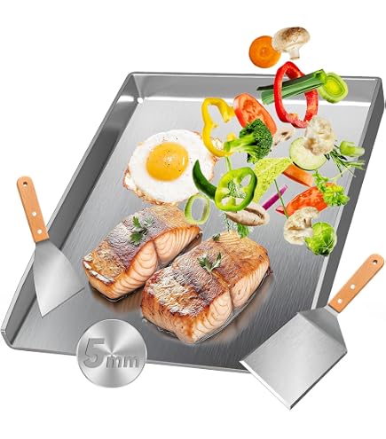 Plaque De Barbecue En Acier Inoxydable Universelle 46.2x32.8x8.6 Cm - Revêtement Antiadhésif, Bac à Graisse - Pour Gaz Et Charbon
