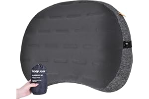 TREKOLOGY Camping Pillow - Premium Inflatable Pillow for Camping, Beach, and Travel - Ultimate Comfort for Adults (Grey)