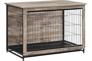Feandrea Hundbursmöbler, Sidobord, Hundlåda, Modern inomhushundsgård för hundar upp till 32 kg, Heavy Duty, Hundhus för hemme