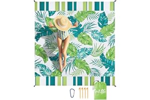 WERNNSAI Tapis de Plage - 200 x 210cm Couverture de Plage Imperméable Tapis Plage Anti Sable Extérieur Séchage Rapide Couverture De Pique-Nique pour Randonnée Voyage Camping Camping