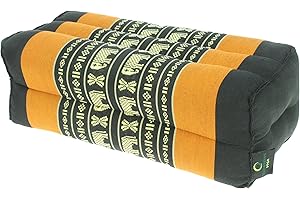 Namesakes Kapok Material Yoga Block Meditation cushion – Support Bolster- Orange Black Elephant