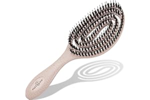 ‎MARQUS Bio Haarbürste ohne Ziepen mit Wildschweinborsten - Entwirrbürste mit einzigartiger Spirale, nachhaltiges Material - perfekt für nasse&trockene Haare, mehr Glanz, Volumen & gesunde Haarpflege, Natur