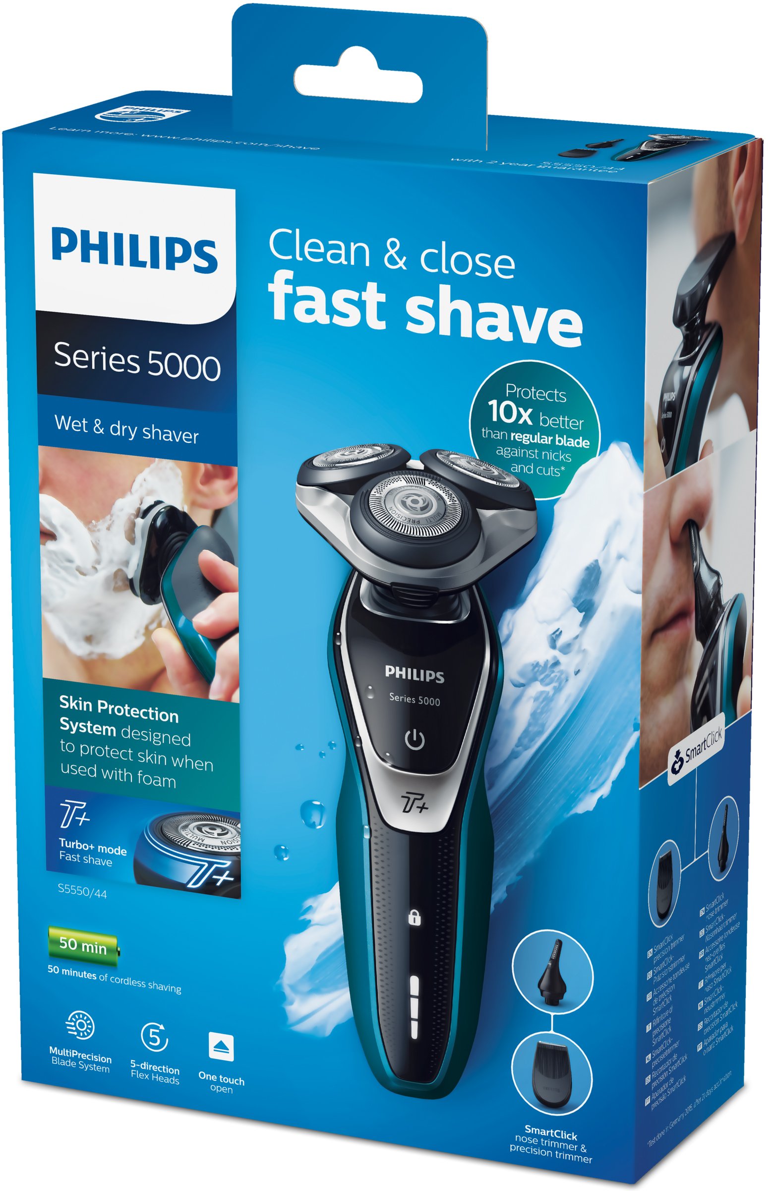 Philips Series 5000 AquaTouch S5550/44 Rasoir pour peau sèche ou humide