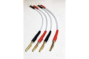 A1 SOUND QED XT25 Bi-Wire Links 20CM Set Of 4 Terminated 4 x Gold Plated 4mm Banana Plugs To 4 x Gold Plated Wide Spade