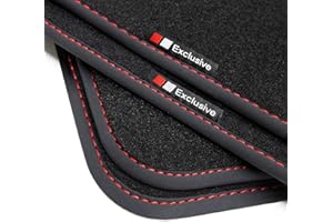 teileplus24 EF201 Alfombrillas Exclusive-Line Design para VW Golf 4 1997-2003 Costuras Decorativas, Costura:Rojo