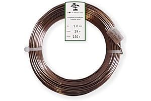 Grow A Bonsai Tree Anodized Aluminium 2.0mm Bonsai Training Wire 250g Large Roll (95 Feet) - Choose Your Size and Color - (2.0mm, Brown)