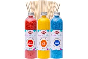 Hopser Food Fun - Zuccheriera per zucchero filato, 3 x 230 g, per macchina da zucchero filato, con 50 bastoncini di zucchero filato (set 1 fragola, vaniglia, gomma da masticare + 50 bastoni)
