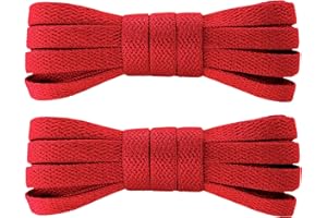 7STROBBS 2 Paires Lacets Chaussures Plats pour Baskets(Largeur:8mm) Remplacements Lacets Plats pour Tout Type de Chaussures ou Bottes Adults Enfants