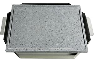 VULCAN INOX Vulcaninox | Piastra in Pietra lavica dell'Etna con telaio in Acciaio Inox | barbecue, forno | MADE IN ITALY (40 x 30 x 5)