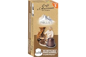FOLLIET Capsules Compatibles Nespresso Ancienne 100% Arabica x 10