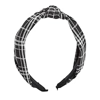 Amazon Brand - Solimo Women's Hair Band, Checkered, Black