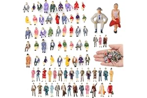 ZONGYUNYNOLE 80 Stück Mini Modelleisenbahn Figuren Miniatur Figuren Verschieden Sitzende Und Stehende Figuren Passanten, Bemalte Sitzende Und Stehende Maßstab 1:85