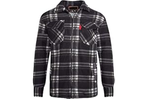 shelikes Mens Womens Shirts Fleece Padded Lumberjacket Sherpa Fur Lined Lumberjack Hooded Quilted Thermal Check Shirt