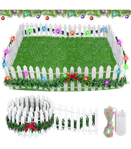 Miniatur Zaun Aus Holz Für Wichtel-Garten – 90 Cm Lang, Mit LED-Licht, DIY Deko Für Weihnachten, Feengarten
