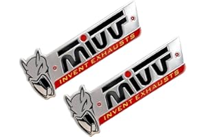 BUSEB 2 pezzi/Lotto 3D in alluminio resistente al calore motociclista Risposta for tubo di scarico Decallo for tubo for Mivv (Color : 2 pcs)