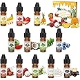 Food Flavouring Oil- 12 Pack Concentrated Flavoring Oil, Flavour Drops, Extracted Oil Liquid Lip Gloss Flavouring Oil for Baking, Cooking, Cosmetics, Soap Making- Water & Oil Soluble - 6 ml