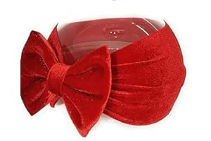 BOTTEGA DELLA PRINCIPESSA Diadema de Bebe Niña (de 3 a 18 meses)-Turbante para Niña de Torciopelo elàstico con Lazo (Rojo)
