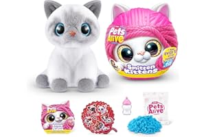 Pets Alive Smitten Kittens Surprise, Bonnie, Nurture Play, Soft Toy Unboxing, Interactive, 10 Sounds, Ultra Soft Plushies, Adopt Electronic Pet Kitten, Ages 3+ (Bonnie)