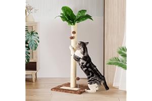 Leisuremix Kratzsäule für Katzen, Kratzstamm XXL 80cm hoch, Katzenkratzbaum für Kätzchen, grüner Kratzbaum modernes Design für große Katzen