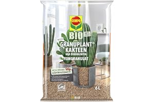 COMPO Bio GRANUPLANT® kaktusar planteringsgranulat 6 L, grå/beige | Naturlig växtgranulat för kaktusar och suckulenter, optimal dränering, ingen vattenlossa för rötterna
