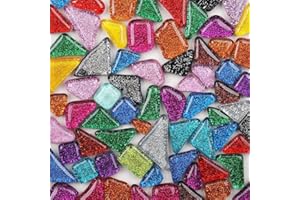 NINEXY 200g Tesselles en Verre Colorées Irrégulières pour Loisirs Créatifs, Décoration - Carreaux de Mosaïque, Morceaux de Verre