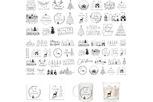 FloraVigo Easy Rub On Sticker, easy rub aufkleber ca.A5 19x14cm-Spruch Deko zum Geburtstag, Keraflott, Hochzeit, Zuhause, Wischfolie für Möbel, Glas, Holz(4PCS) (Frohe Weihnachten 1)