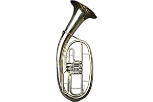 Monzani MZBR-1211L Bb-Tenorhorn, Messingkorpus, Goldmessing Mundrohr, Klarlack lackiert, 3 Ventile, 13 mm Bohrung, inklusive Mundstück, Hardcase, Ideal für Anfänger und Fortgeschrittene