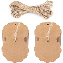 200 Étiquettes Cadeaux Kraft + Ficelle Jute - Emballage Artisanat Vintage