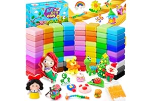 TicKiddos Air Dry Clay, 72 Bags 36 Colors Modelling Clay with 15 Tools, Soft Ultra Light Non-Sticky Magic Clay, Creative Art & Craft Kits, Gift for Boys and Girls Age 3 4 5 6 7 8 9 10 11 12