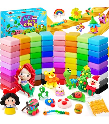 Argile pour enfants 12 couleurs pâte à modeler argile magique séchage à l'air ultraléger non toxique avec 3 outils jouer à l'argile artisanat créatif pour l'école maternelle Childre | CA